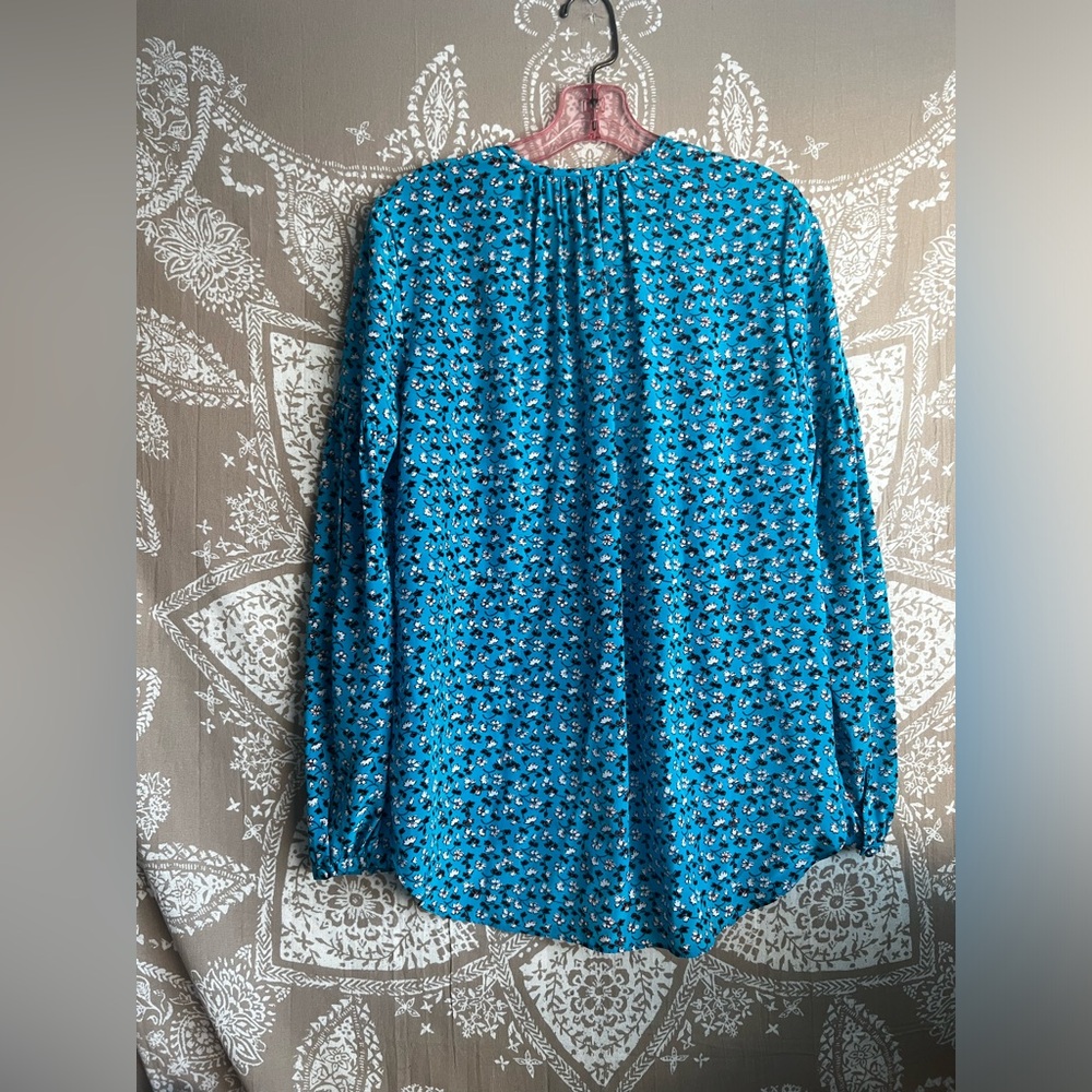 Veronica Beard Roca V-Neck Button-Front Floral-Pr… - image 7